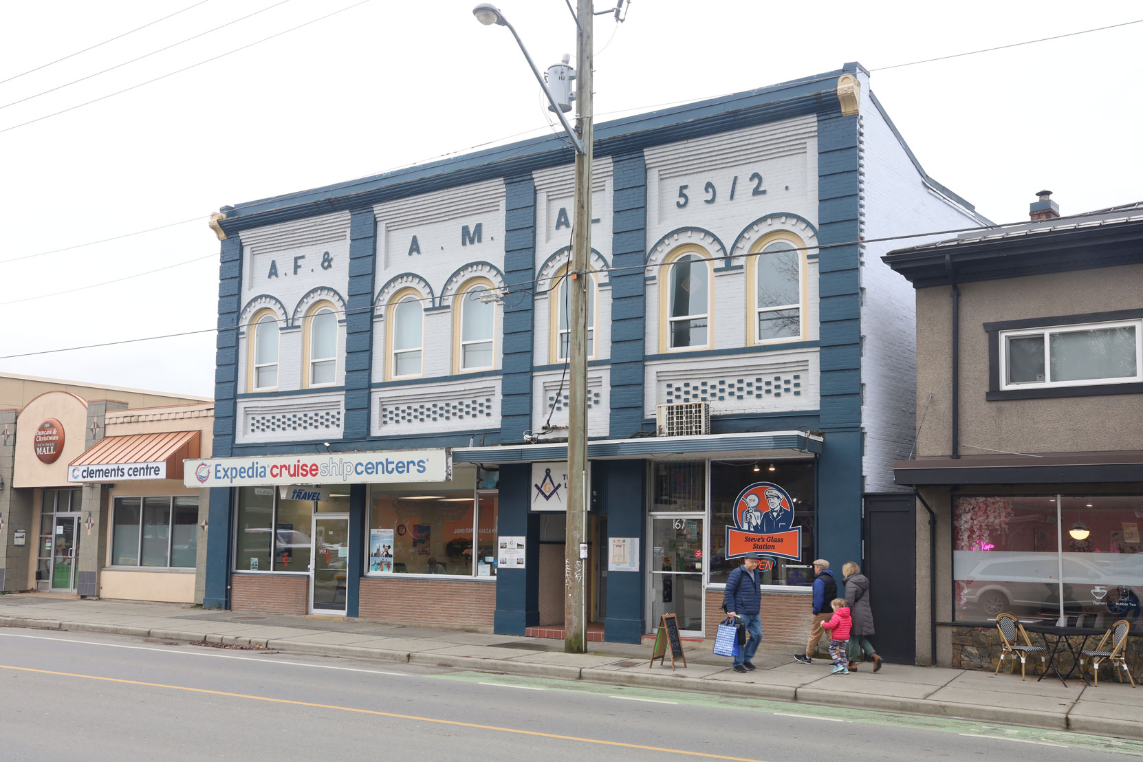 Duncan Masonic Temple, 163 Canada Avenue in downtown Duncan. We sometimes rent space in this building for Air Brakes Courses (photo: West Coast Driver Training)