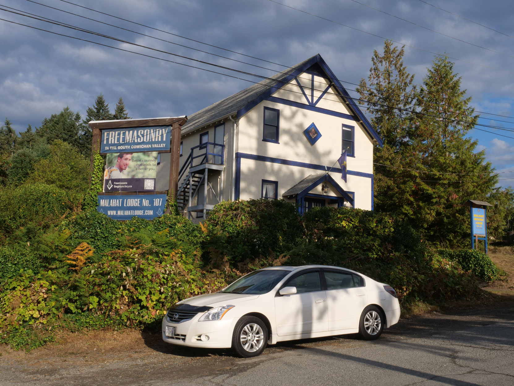 Malahat Masonic Lodge Hall, 2744 Lashburn Road, Mill Bay, B.C. [photo: West Coast Driver Training]